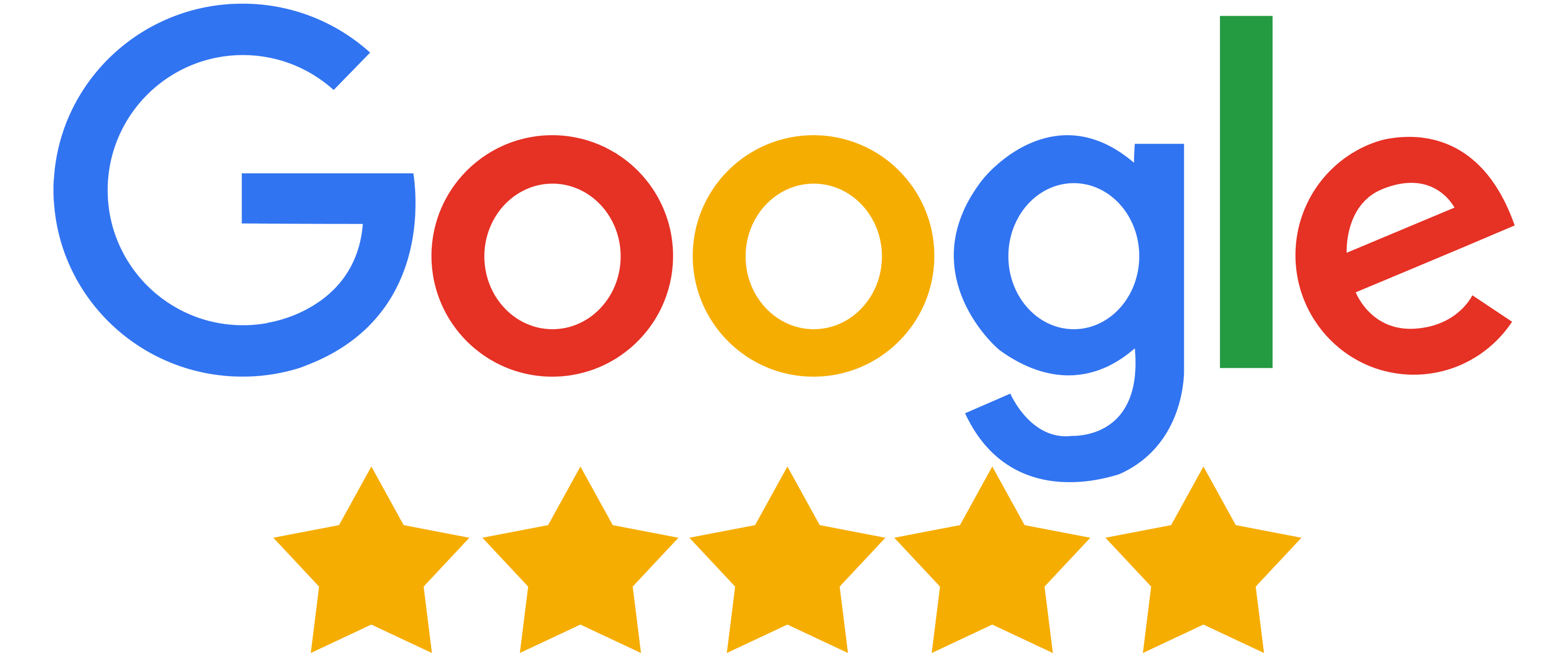 5 star Google reviews